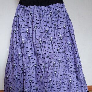Knee Length Gothic cotton skirt Nightmare Before Christmas print